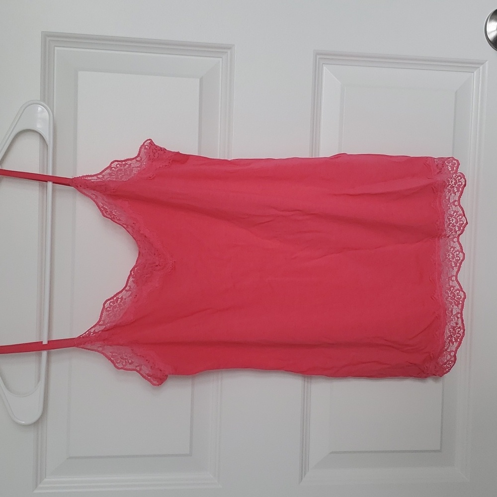 Pink lace tank top